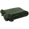 Image de Plaid À Pompons "blanket" 130x170cm Vert Foncé