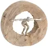 Image de Statue personnage bois naturel et aluminium 85142