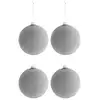 Image de Lot De 4 Boules De Noël Design "perles" 12cm Naturel