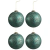 Image de Lot De 4 Boules De Noël "antique Azur" 14cm Bleu