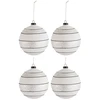 Image de Lot De 4 Boules De Noël "paillettes Lignes" 10cm Blanc