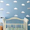 Image de Pack de 10 nuages en papier adhésifs 3D métal argentés - Autocollants stickers adhésifs effet miroir