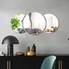 Image de 3 stickers miroirs rond et demi-lune - Autocollants stickers adhésifs effet miroir