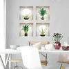 Image de Stickers effet 3D palmier bananier et plantes 80 x 80 cm