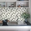 Image de Sticker Mural Carrelage adhésif Cuisine Salle de Bain - 24 STICKERS CARRELAGES EFFET MARBRÉ BLANC BEIGE ET NOIR - 24stickers10x10cm