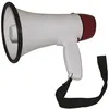 Image de Mégaphone IBIZA MEGA20W blanc et rouge - 20W rechargeable enregistrement 8s portée 250m