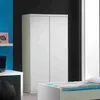 Image de Armoire enfant - Laquée blanche - 2 portes - Classique - Chambre - L 110 cm x P 57 cm x H 204 cm - LARA