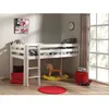 Image de Lit enfant mezzanine en pin massif - VIPACK - Charlotte - Vernis blanc - Coins arrondis