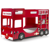 Image de Lit Superposé Camion De Pompier 90x200 Bois Laqué Rouge Cara