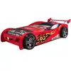 Image de Lit Voiture De Course 90x200 Liman   Bois Rouge   Sommier Inclus-