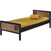 Image de Lit Pin Massif Foncé Et Noir Alex 90x200