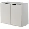 Image de Commode - Charlotte - Blanc - 2 portes - 1 étagère - Pin massif