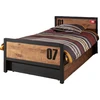 Image de Lit Gigogne Pin Massif Foncé Et Noir Alex 90x200
