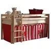 Image de Lit Mezzanine 90x200 Avec Tente Clown Pin Massif Clair Pino