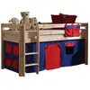 Image de Lit Mezzanine 90x200 Avec Tente Domino Pin Massif Clair Pino