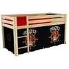 Image de Lit Mezzanine 90x200 Avec Tente Pirate Noir Pin Massif Clair Pino