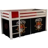 Image de Lit Mezzanine 90x200 Avec Tente Pirate Noir Pin Massif Blanc Pino