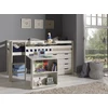Image de Chambre Enfant 4 Pièces Lit Bureau Étagère Et Commode 4 Tiroirs Pin Massif Blanc Pino 90x200