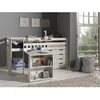 Image de Lit mezzanine Charlotte avec bureau chiffonnier et étagère - PINO