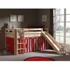 Image de Lit enfant mezzanine toboggan nature Chucky - PINO - Bois massif - 180x200 cm - Gris