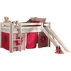 Image de Lit Toboggan 90x200 Avec Tente Fleur Pin Massif Blanc Pino