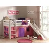 Image de Lit enfant mezzanine toboggan blanc Bella - Vipack - PINO - Pin Massif - Sommier inclus