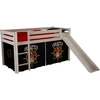 Image de Lit Toboggan 90x200 Avec Tente Pirate Noir Pin Massif Blanc Pino