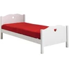 Image de Lit Enfant Amori 90x200   Blanc Laqué & Détails Coeur-