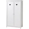 Image de Armoire 2 Portes Amori   Blanc Laqué, Esprit Romantique & Détails Coeur