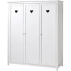 Image de Armoire Enfant 3 Portes Amori   Blanc Laqué, Esprit Romantique & Grand Rangement