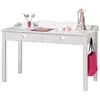 Image de Bureau enfant 2 tiroirs bois laqué blanc coeur AMBU1314