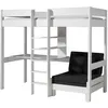 Image de Lit mezzanine enfant blanc - Atlantic - Lena - Bureau et canapé-lit inclus