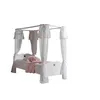 Image de Lit baldaquin enfant AMORI - 90x200 cm - Pin massif et MDF - Laqué blanc