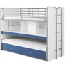 Image de Lit Combiné & Superposé Bonny 90x200   3 Couchages + Bureau Coulissant-bleu