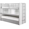 Image de Lit Combiné & Superposé Bonny 90x200   3 Couchages + Bureau Coulissant-gris Clair