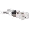 Image de Lit Évolutif Avec Matelas 90-140x200 Et Tiroir Lit Pin Massif Blanc Jeep