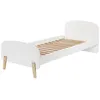 Image de KIDDY Lit simple en bois laqué et brut et sommier 90x200cm Blanc