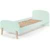Image de Lit Enfant 90x200 Bois Vert Menthe Brillant Et Pieds Pin Massif Clair Kiddy