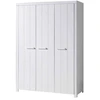 Image de Armoire 3 Portes Pin Massif Laqué Blanc Erik