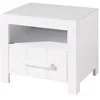 Image de ERIK Chevet en bois laqué Blanc avec 1 niche et 1 tiroir
