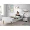 Image de Chambre Enfant 2 Pièces Lit Et Chevet Laqué Blanc Et Pin Clair Kiddy 90x200