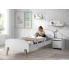 Image de Lit 90x200 Avec Rambarde Bois Laqué Blanc Et Pieds Pin Clair Kiddy