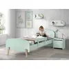 Image de Lit 90x200 Avec Rambarde Laqué Vert Et Pin Clair Kiddy