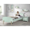 Image de Chambre Enfant 4 Pièces Lit Chevet Et 2 Étagères Bois Laqué Vert Et Pin Clair Kiddy 90x200