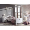 Image de Lit À Baldaquin Amori 90x200   Blanc Laqué, Élégant & Personnalisable-version Avec Sommier