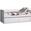 Image de Lit Banquette Gigogne 90x200 Avec Sommier Bois Laqué Blanc Robin
