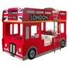Image de Pack - Lit Superposé Enfant & 2 Matelas "londres" 90x200cm Rouge