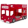 Image de Pack - Lit Superposé & Mezzanine Enfant & 2 Matelas Pompier Rouge