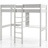 Image de Lit Mezzanine 90x200 Pin Massif Laqué Blanc Pino