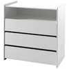 Image de Commode Enfant 3 Tiroirs 1 Niche Bois Laqué Blanc Kiddy